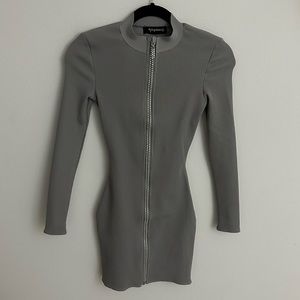 Lemon Lunar Bandage Mini Dress with Rhinestones